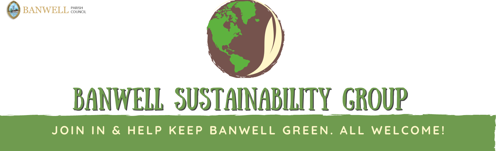 picture of earth and a leaf stating "banwell sustainability group"