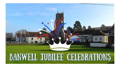 Image of Banwell bowling green with text saying banwell jubilee celebrations